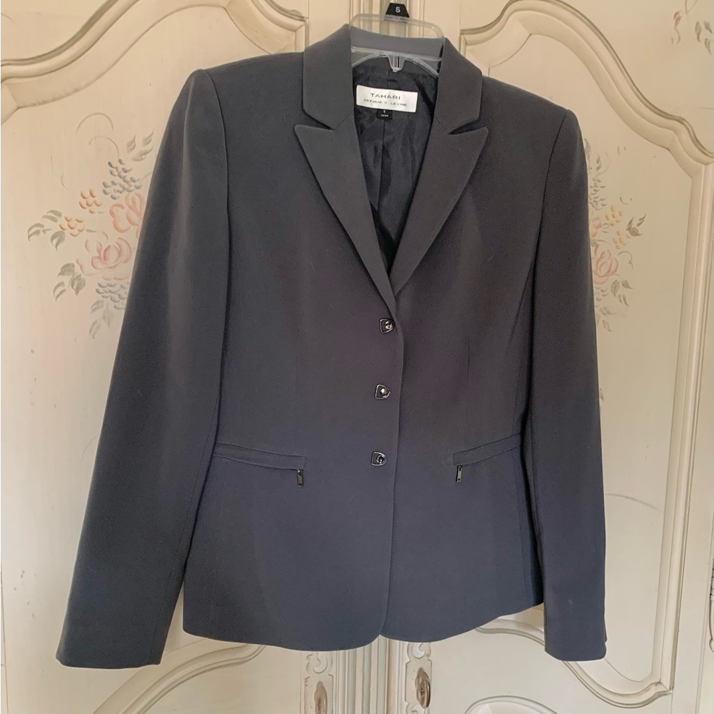 TAHARI Womens’ Size 6 Charcoal Grey Blazer - Picture 6 of 6